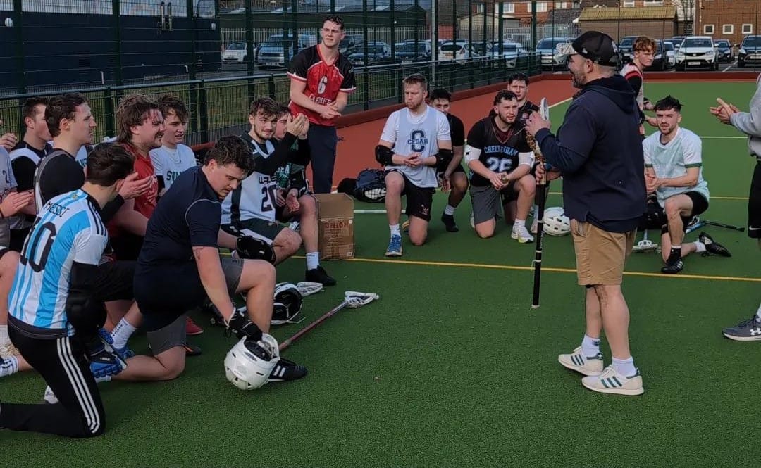 dogtx's tweet photo. Great first training for these select university lax players from across Wales alongside fellow coaches from @CardiffQuinsLax. Looking forward to helping these guys prep for tournament and regional games. #growthegame 🥍🏴󠁧󠁢󠁷󠁬󠁳󠁿🇺🇸 https://t.co/NGf43OKJ6F