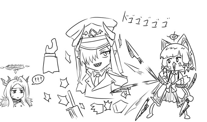 マコト像を破壊するデスモモイ。 