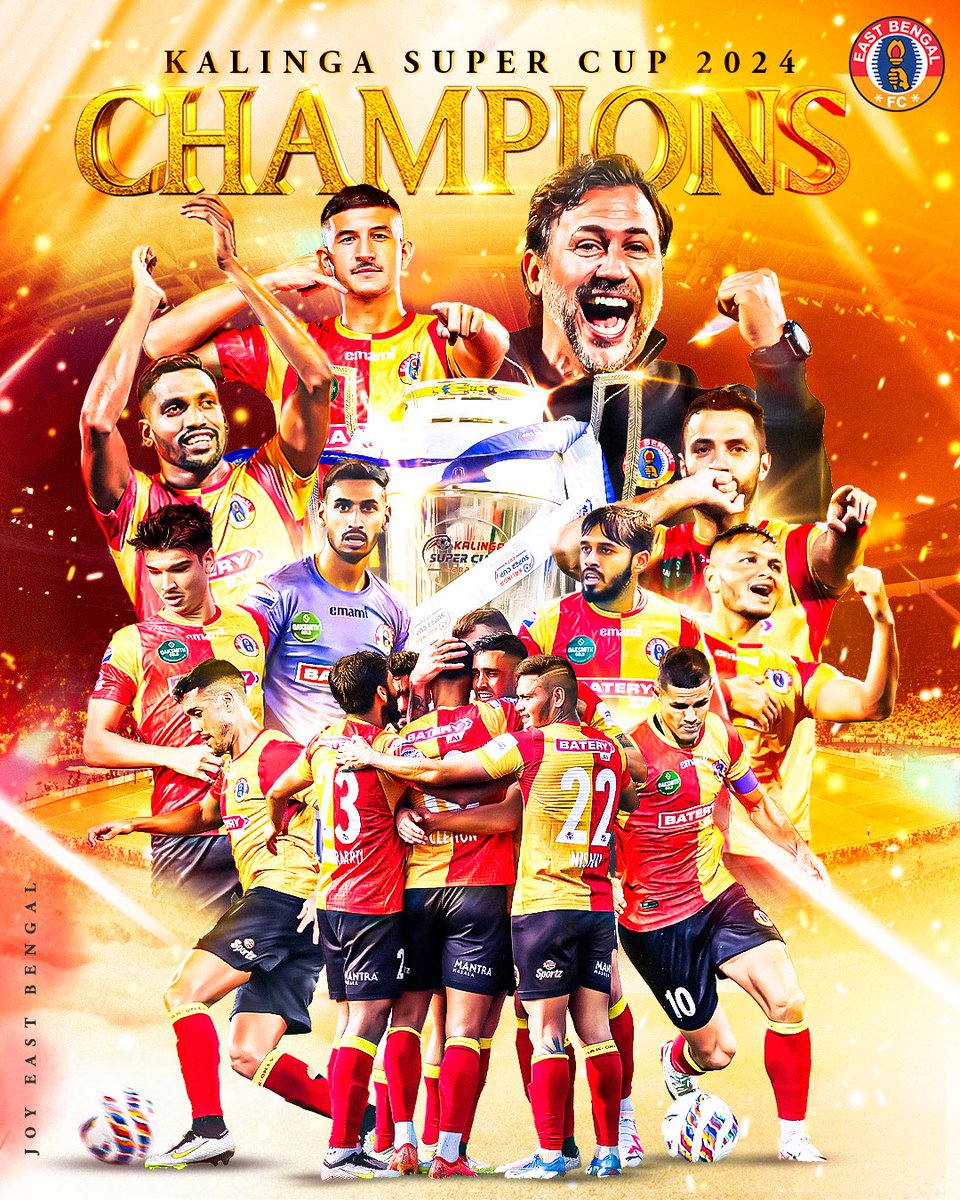 𝐂𝐎𝐍𝐐𝐔𝐄𝐑𝐎𝐑𝐒 𝐎𝐅 𝐊𝐀𝐋𝐈𝐍𝐆𝐀! ⚔️❤️💛

#KalingaSuperCup #JoyEastBengal #EastBengalFC #EBOFC #BattleForBengalsPride
