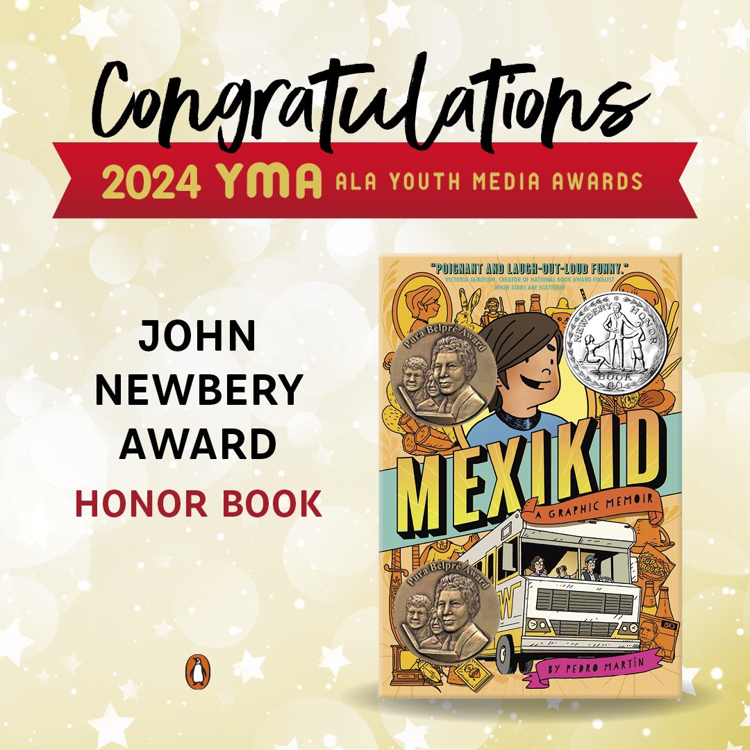 'Story is everything. It’s what connects us and makes us human. It binds the world.' -Newbery Honor author Pedro Martín mrschureads.blogspot.com/2024/01/newber… @penguinkids