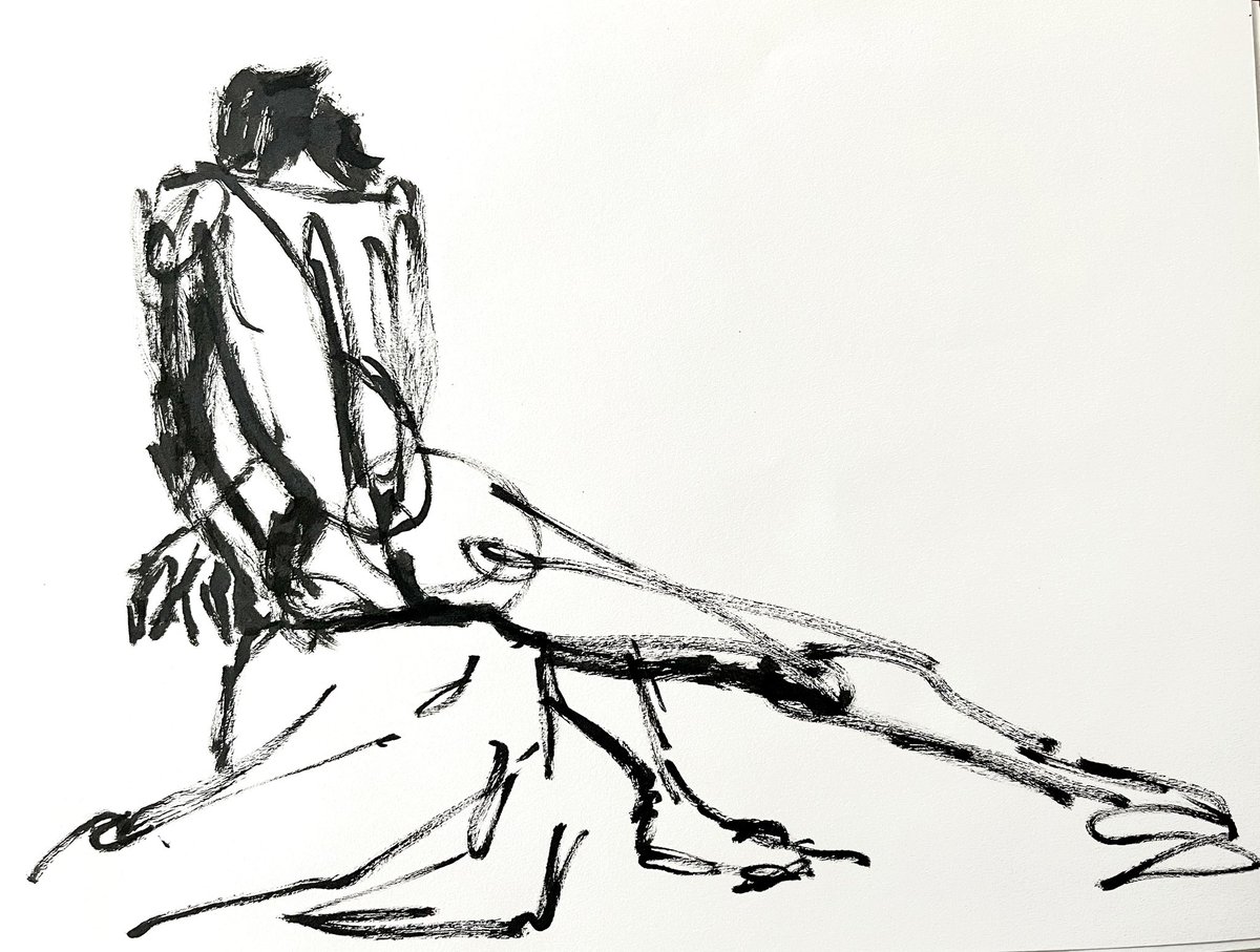 Rare visit and treat to a #figuredrawing session at Minerva’s Drawing Studio in downtown Manhattan. Was able to squeeze in #collage during longer poses.