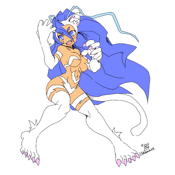 フェリシア(ヴァンパイア) 「2024-01-27 #一日一絵」|ふゆ(ドとレとミとキュとゴとヱの音が出ない)のイラスト
