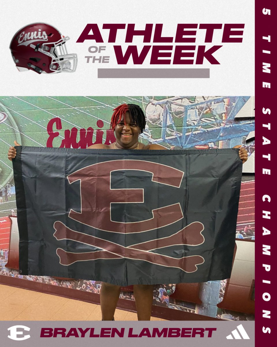 💪 ATHLETE OF THE WEEK 💪  
BRAYLEN LAMBERT!

Braylen is a 1st Team All-District Offensive Lineman who is PUTTING IN THE WORK this off-season! Preparing himself for a HUGE Senior season!

Setting the standard! 

#FAST