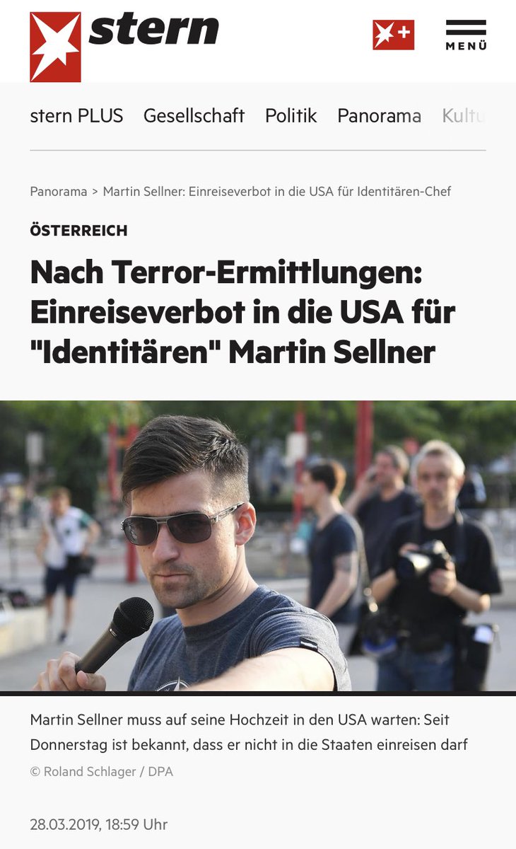 Martin Sellner hat nun ein Einreiseverbot. Nicht sein Erstes. In die USA darf er bereits seit 2019 nicht Einreisen, wegen seinen Verbindungen zum Christchurch Attentäter. Das sind die Menschen, mit denen die AfD Kontakte pflegt.