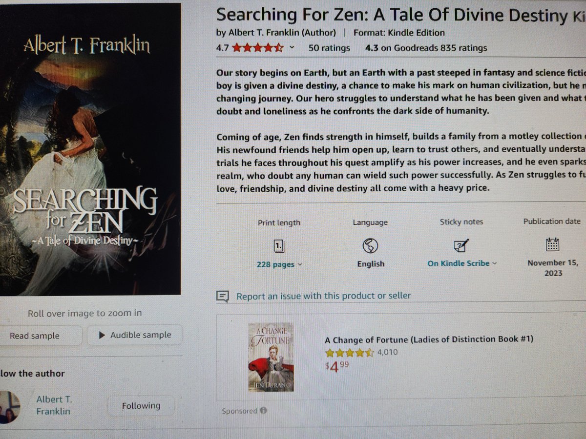 I have been told reaching 50 reviews is a huge goal for an Indie Author. I hope it means bigger and better things ahead but it doesn't feel like that at moment #Searchingforzen #WritingCommunity #firstnovel #bookreviews #BookRecommendations 
amazon.com/Searching-Zen-…