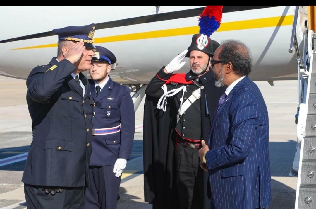 Pre @HassanSMohamud arrived in Rome to participate in the #Italy_AfricaSummit on the 28-29th of January 

The #summit will bring together over 50 delegations mainly from African countries as well as EU leaders & representatives of international organizations