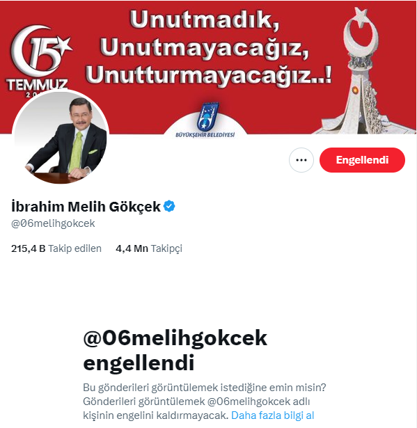 🔴Bu siyasetçiyi 4.4 milyon kişinin takip ediyor olması haksızlık.
Gereksizlik.
Anlamsızlık.
Engelle geç.
Geleceğimizi çalan siyasetçileri engelliyoruz.
Bağımsız adayları destekliyoruz.
#siyasetçiyiengelle
#bağımsızadayidestekle