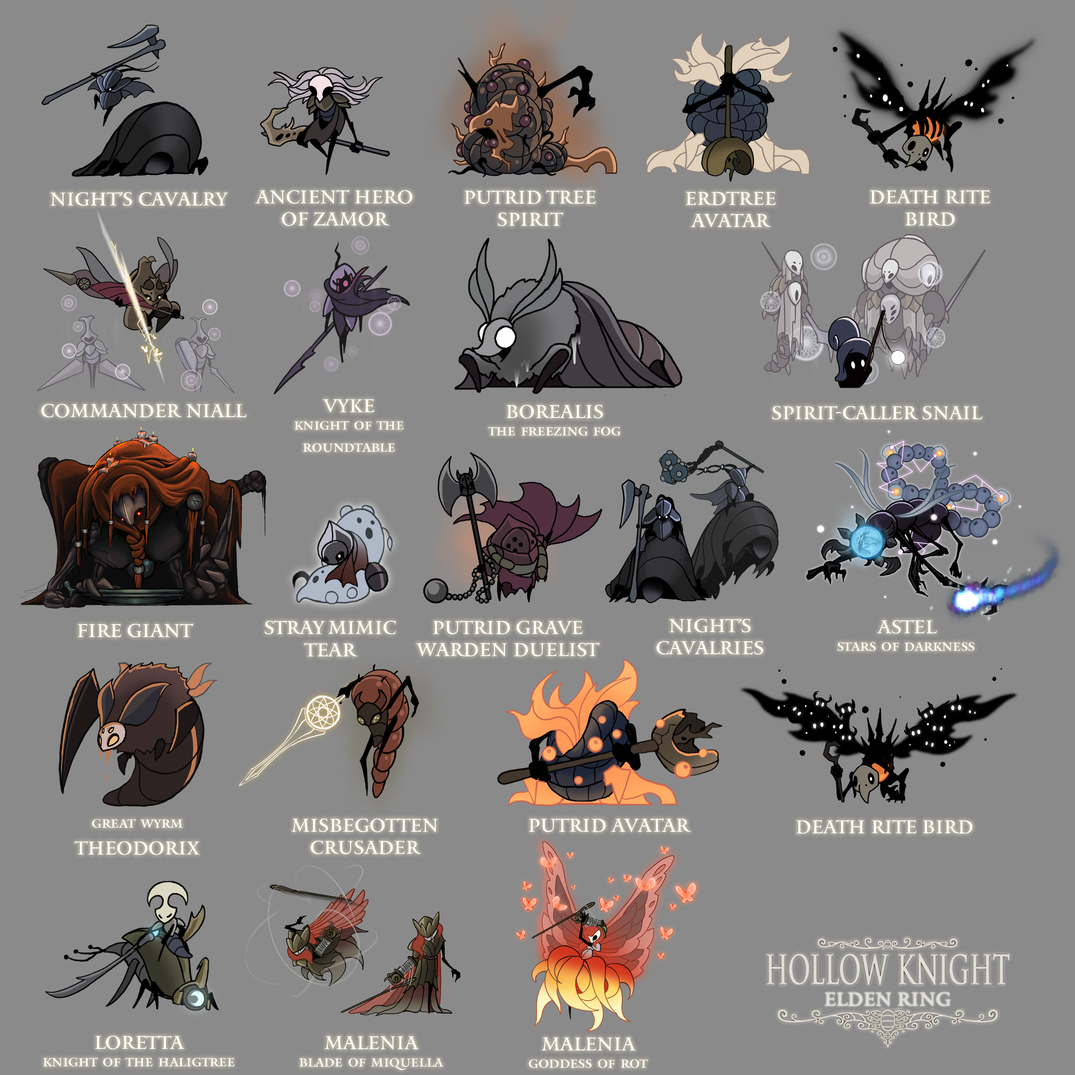 Lub on X: &ldquo;#ELDENRING bosses as #HollowKnight characters, Part 6 