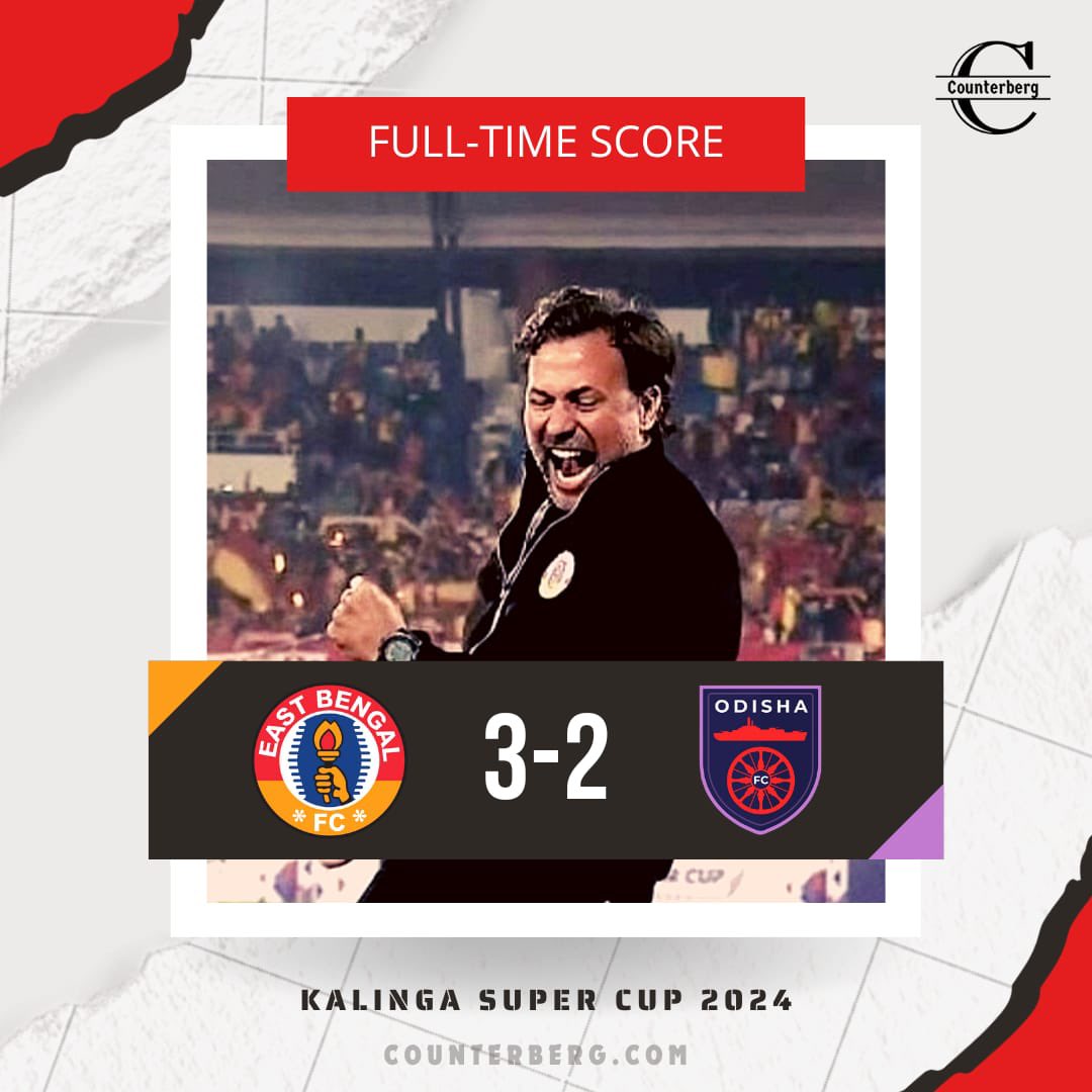 Full-time drama as #EastBengalFc triumphs 3-2 over #OdishaFC and clinching a trophy after 12 years with a stellar Spanish masterclass by Carles Cuadrat and co.

#KalingaSuperCup #IndianFootball #EbfcOfc #champions
