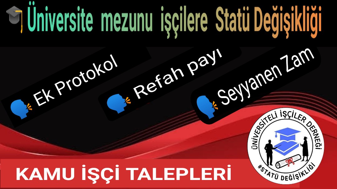Can Bey (@canbey07704687) on Twitter photo KAMU İŞÇİ TALEPLERİ⤵️
⚖️Üniversite mezunu işçilere
statüdeğişikliği verilmeli
⚖️Seyyanen Zam
⚖️Görevde Yükselme
⚖️Meslek Kodu Mağduriyeti
⚖️Tayin
⚖️Egitim Farkı
⚖️Haftalık 40 Saat Çalışma
#Kamuiscisihakistiyor
<a href="/RTErdogan/">Recep Tayyip Erdoğan</a> <a href="/isikhanvedat/">Prof. Dr. Vedat Işıkhan</a>
<a href="/turkiskonf/">TÜRK-İŞ</a> <a href="/hakiskonf/">HAKİŞ KONFEDERASYONU</a> <a href="/dbdevletbahceli/">Devlet Bahçeli</a> KAMU İŞÇİ TALEPLERİ⤵️
⚖️Üniversite mezunu işçilere
statüdeğişikliği verilmeli
⚖️Seyyanen Zam
⚖️Görevde Yükselme
⚖️Meslek Kodu Mağduriyeti
⚖️Tayin
⚖️Egitim Farkı
⚖️Haftalık 40 Saat Çalışma
#Kamuiscisihakistiyor
<a href="/RTErdogan/">Recep Tayyip Erdoğan</a> <a href="/isikhanvedat/">Prof. Dr. Vedat Işıkhan</a>
<a href="/turkiskonf/">TÜRK-İŞ</a> <a href="/hakiskonf/">HAKİŞ KONFEDERASYONU</a> <a href="/dbdevletbahceli/">Devlet Bahçeli</a>