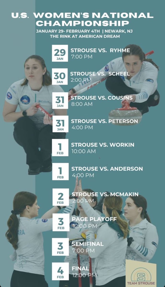 Team Strouse (@team_strouse) on Twitter photo We’re in New Jersey to play for the national title and the chance to represent USA at the world championship in March🇺🇸🥌
Games kick off Monday night and every game will streamed <a href="/usacurl/">USA Curling</a> YouTube 📺 We’re in New Jersey to play for the national title and the chance to represent USA at the world championship in March🇺🇸🥌
Games kick off Monday night and every game will streamed <a href="/usacurl/">USA Curling</a> YouTube 📺