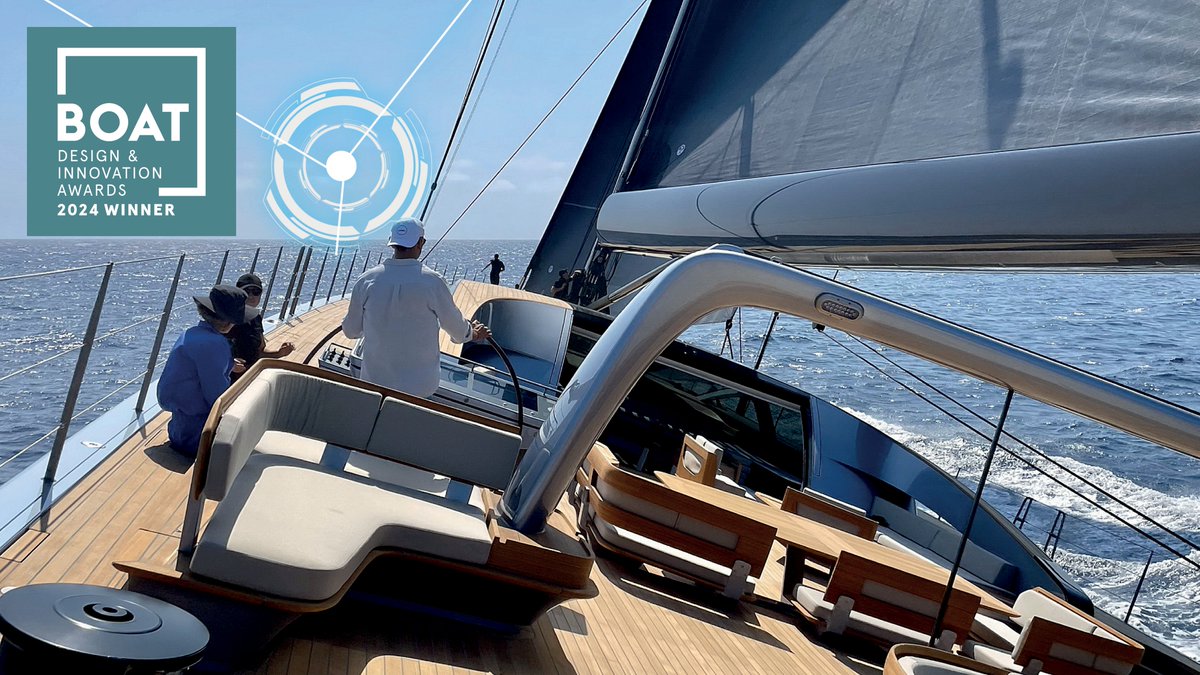 boatint's tweet photo. The next Neptune to be awarded is for the Eco Award, sponsored by Falcon Tenders. This year’s winner is the 59.7m sailing yacht Sarissa, for her environmentally sensitive power and operation. Congratulations! #boatdesignawards #boatdesignfest https://t.co/3UyiYQbKKG