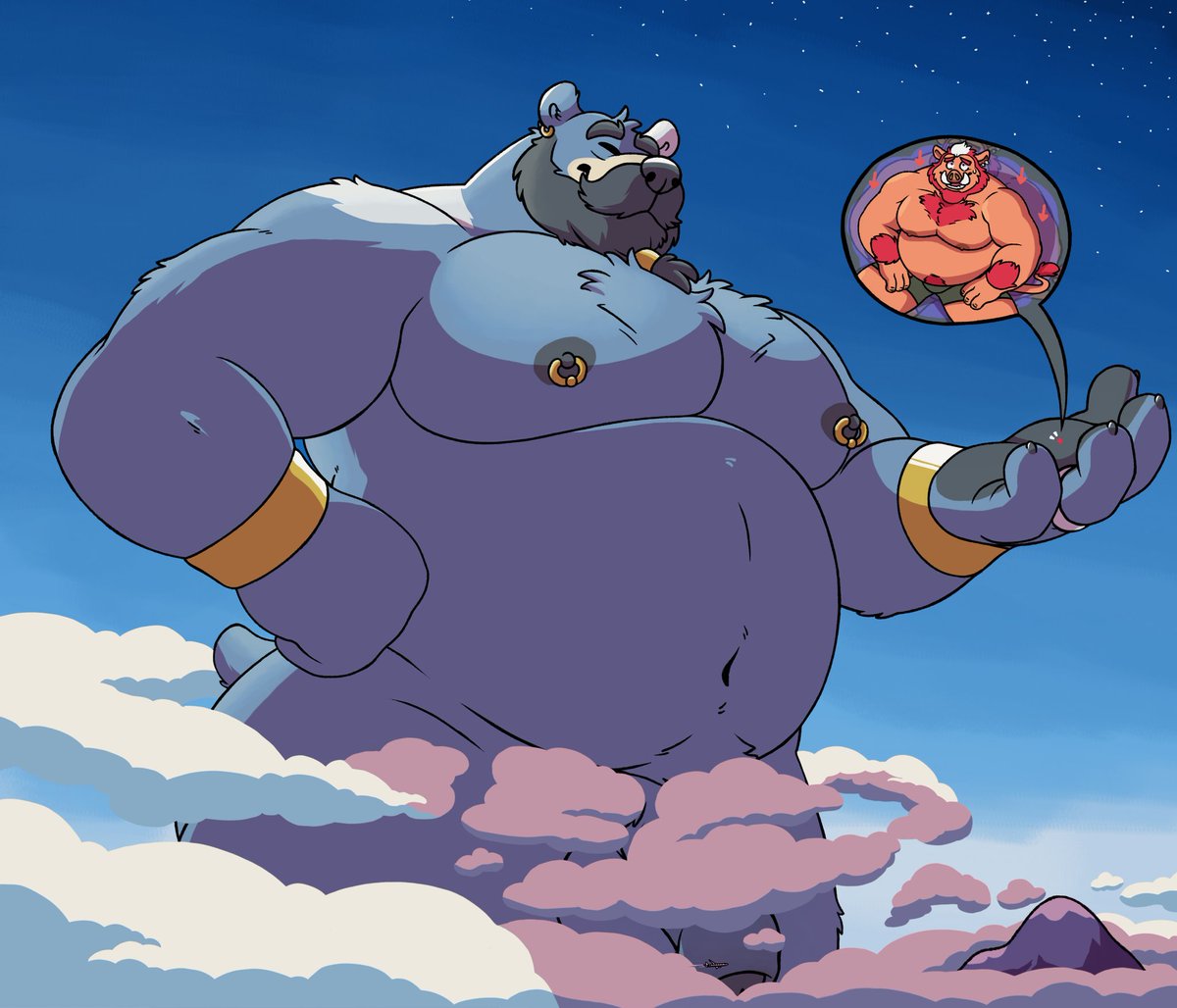 bearinbriefs's tweet photo. And so your wish is for me to grow even larger? Very well 😌

Little something I did recently for my good pal heavyrocksboar! https://t.co/WDvU2vhfPz