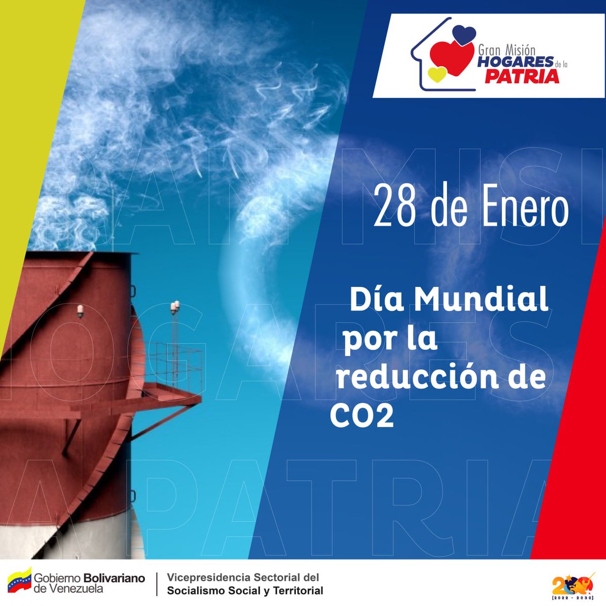 #EFEMÉRIDE 🗓️ | #TalDíaComoHoy #28Ene celebramos el Día Mundial por la Reducción de CO2 con el objetivo de tomar medidas serias para reducir nuestras emisiones y proteger nuestro planeta.

#PuebloEstableDePaz