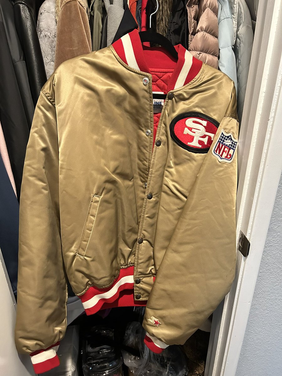 kgunz2011's tweet photo. This is my grandfathers Niner jacket. I’m 53 years old and he wore this when I was a kid. I was honored to get this when he passed and I will wear it today with pride. It’s my favorite piece of clothing that I own. 🥹❤️💛
#FTTB https://t.co/AEc0xj6izW