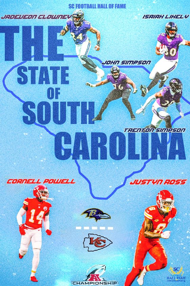 SCFootballHOF's tweet image. Congrats to all these players* with SC ties looking to clinch a Conference Championship to go to the Super Bowl!!! #SCMade #SCStrong #SCPros 
Graphic by former intern @CarsonMedlin3 
*includes those on current roster with IR/practice squad designations