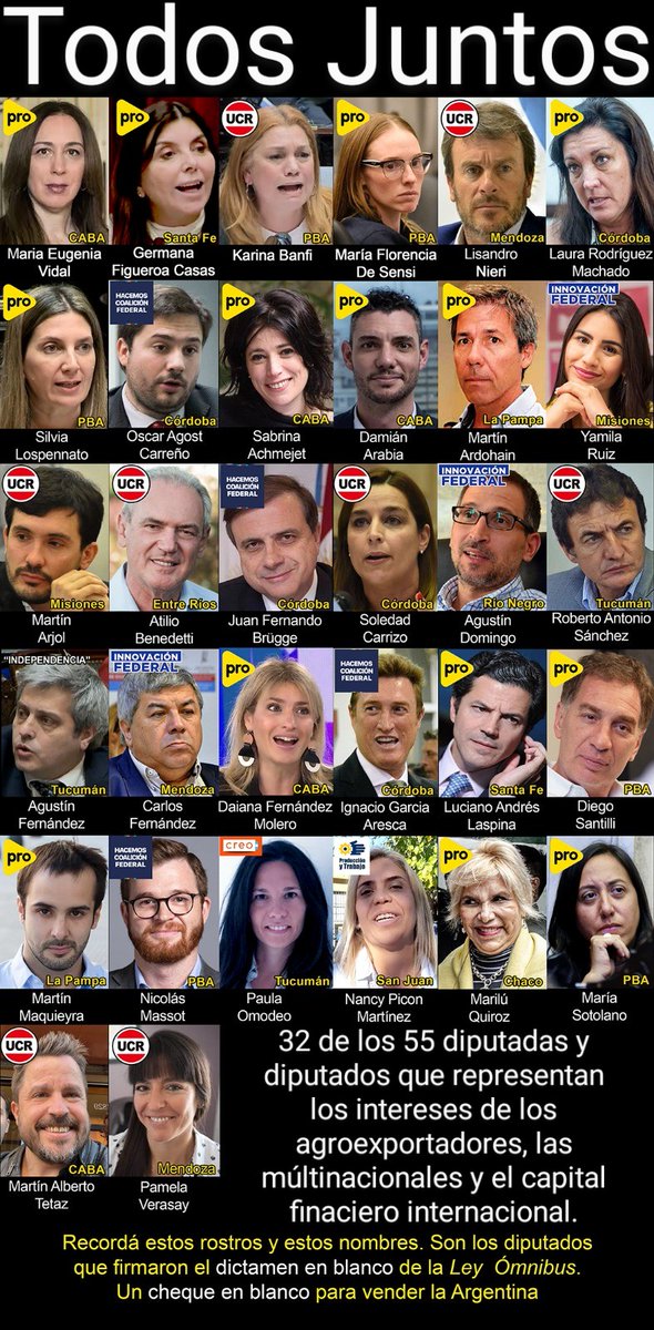 <a href="/mat_vut/">Mateo Vuts</a> Aca tenemos algunas y algunos más.
Ademas de calificarlos, tenemos que enviarles emails avisando que se vayan buscando trabajo con los privados, porqué a partir del 2023 no los votamos más.
Seamos dignos.
Que los voten los votantes de Milei.
Si es que para esa fecha queda alguno