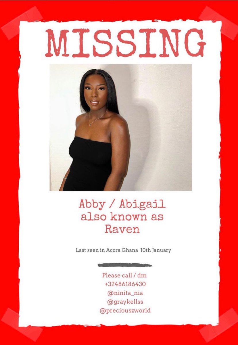 It’s urgent!
This girl came to Ghana and was supposed to have travelled back to Belgium but has not been seen or heard from since January 10th! Everyone’s looking for her and it’s so much going on at the moment!if anyone has any information if contact the nearest police station