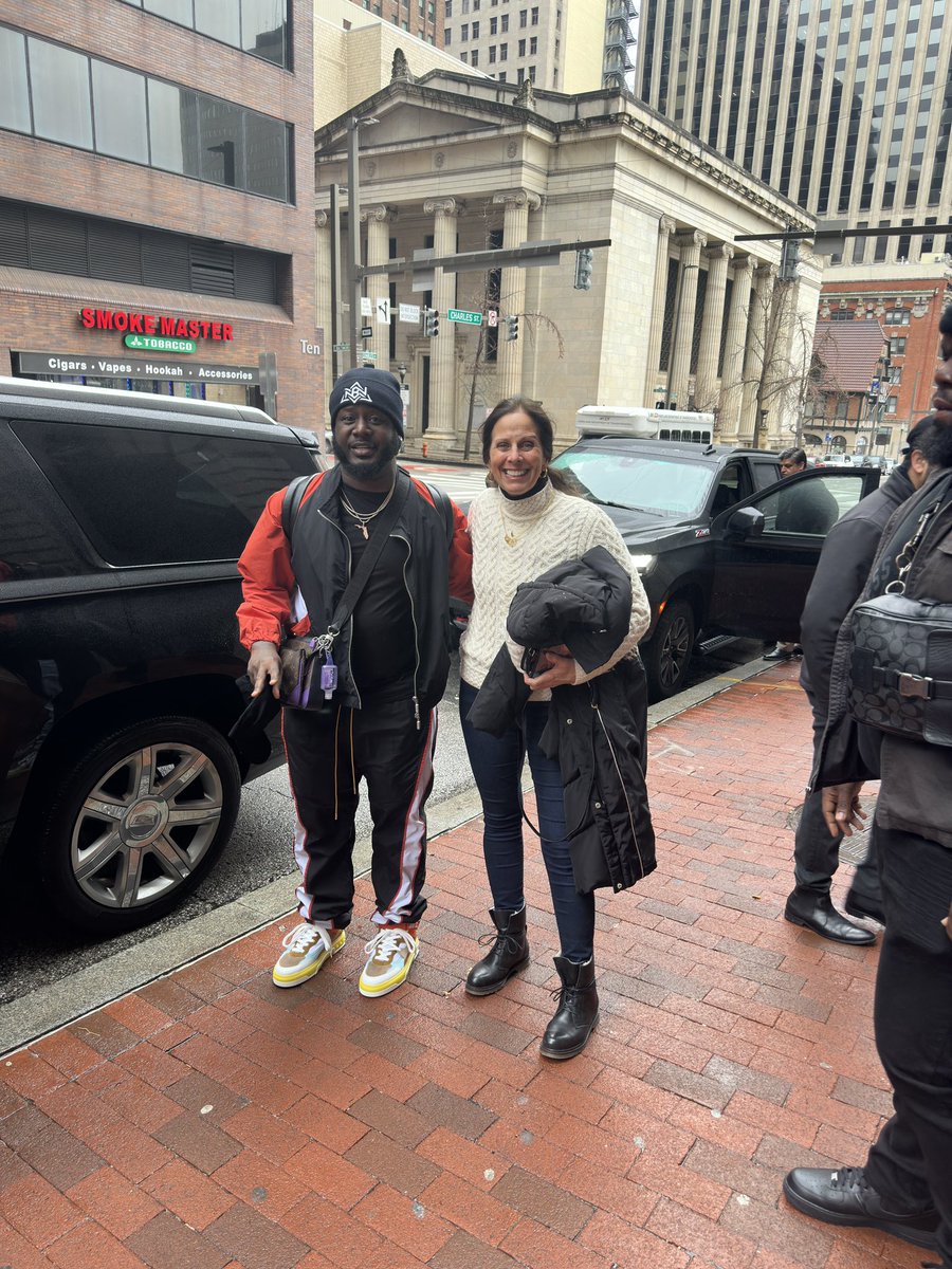Mom and T-Pain before his halftime performance at the AFC Championship game