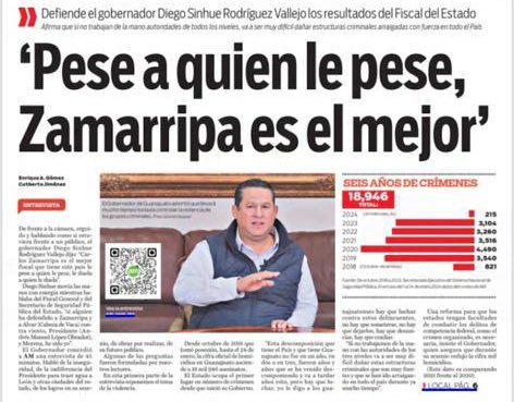 El gobernador que siempre se esconde para hablar POR FIN SALIÓ, pero para defender a su fiscal panista. 

Asi que, si no te gusta la inseguridad que vivimos y el que no se resuelvan los delitos en Guanajuato, a él y a su grupo de los mismos de siempre, pues LES VALE. Su “nuevo