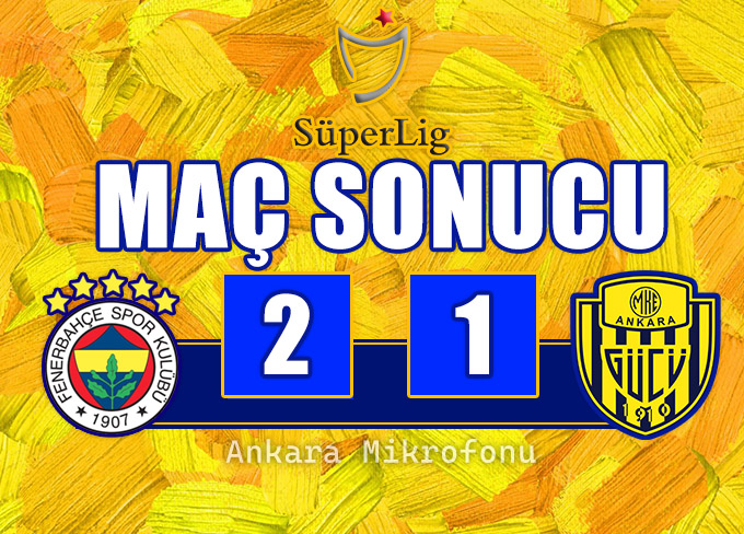 OLMAYINCA OLMUYOR!

İstanbul'da Maç Sonucu:

#Fenerbahçe: 2 - #Ankaragücü: 1

#FBvANK