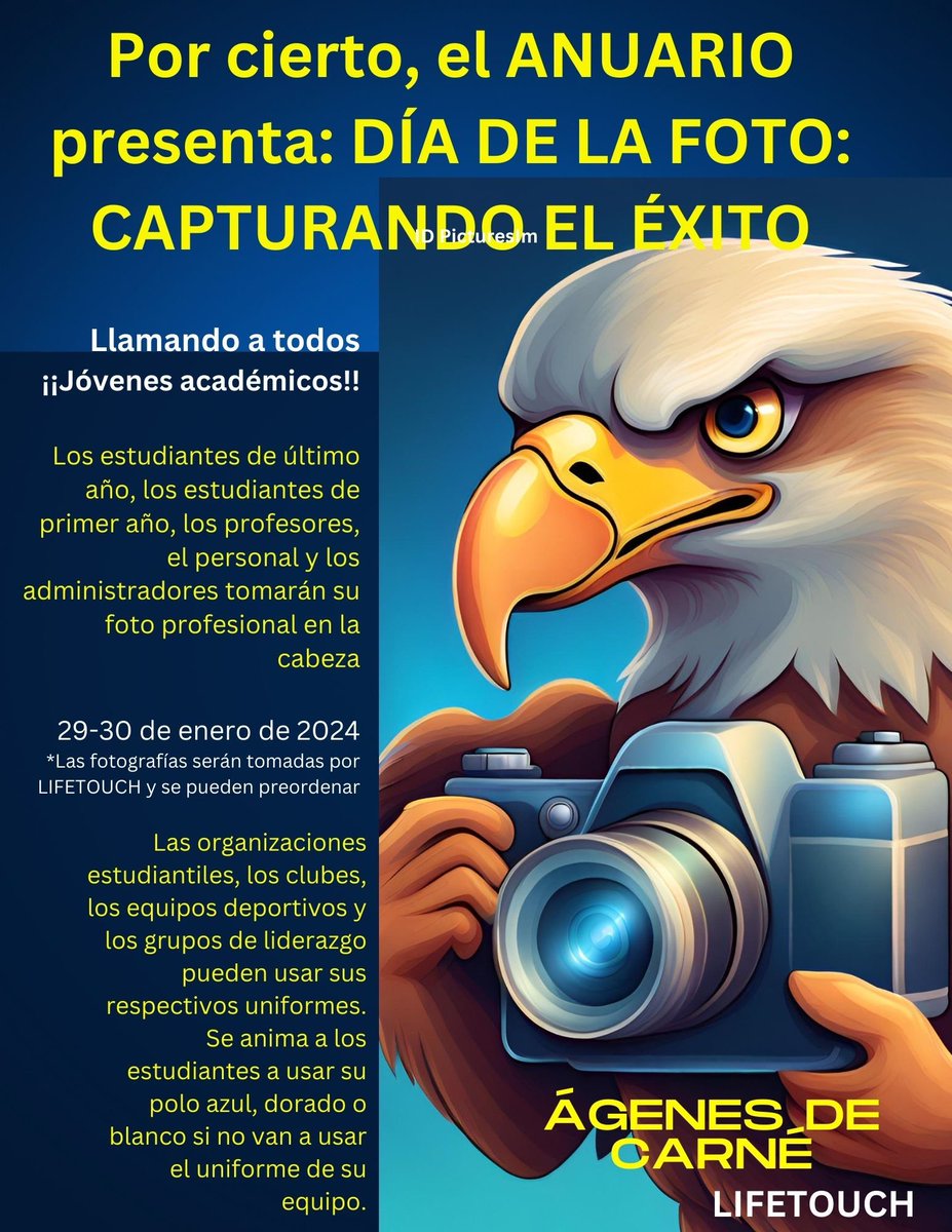 It’s Yearbook photo time!!!! We look forward to seeing our staff and students tomorrow as we start taking our photos for the 2023-2024 school year. Read the flyer for more details. 😉💙💛📸