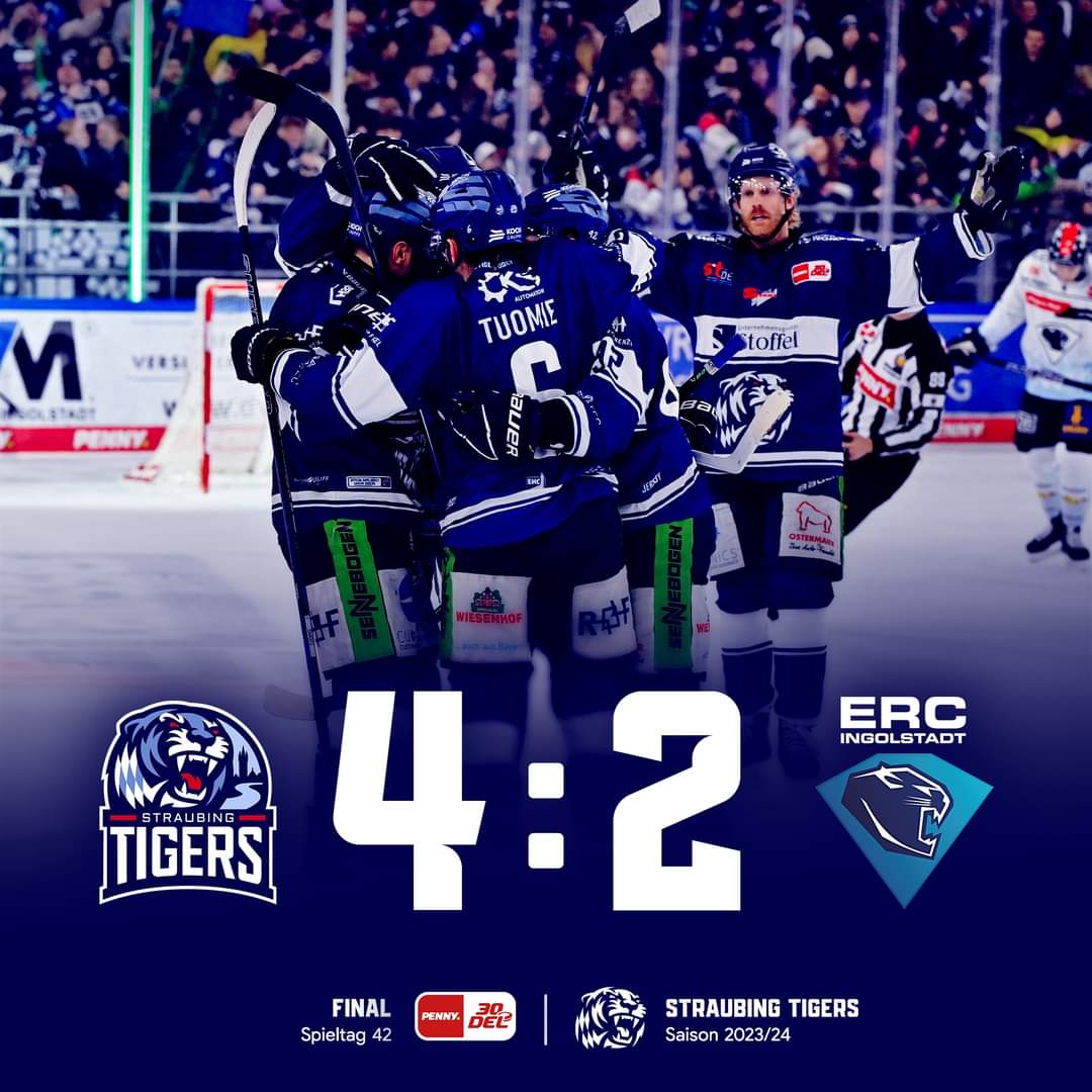srtigersfans's tweet photo. 🔵 H E I M S I E G ⚪️

⭐️ D E R B Y S I E G E R ⭐️

Die Straubing Tigers gewinnen das Derby gegen den ERC Ingolstadt am ausverkauften Pulverturm mit 4:2! 

@straubingtigers | #tigershockey #straubing #pennydel #STRvsING #STRING https://t.co/h2049104ZO