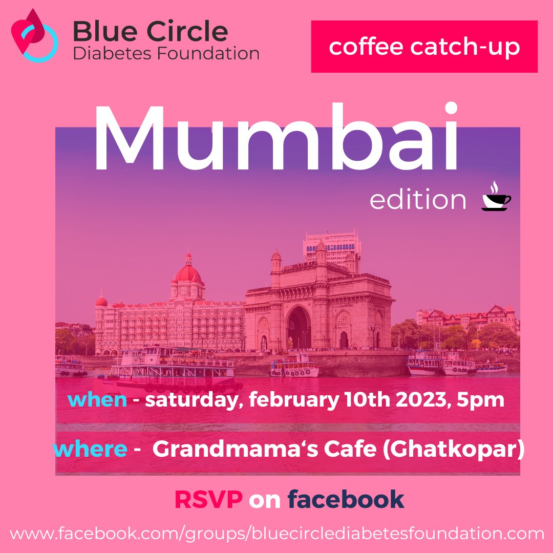 ☕ Mumbai friends with all types of diabetes, let's catch up over coffee on Saturday, 10th February at 5PM! ☕RSVP: fb.me/e/2NrWaiQNl ☕Qs? Ask on our Facebook community, Diabetes Support Network - India ☕Grandmama's Cafe - Ghatkopar maps.app.goo.gl/hgGHjcQY9BXt9u…