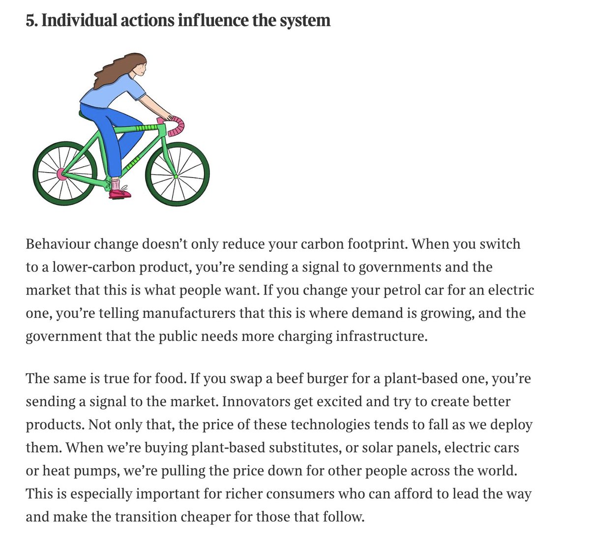 I often get the question of whether it's individual or systemic change that matters in tackling climate change. It's both! Individual choices can shape markets and prices and send signals to governments. thetimes.co.uk/article/92eb96…