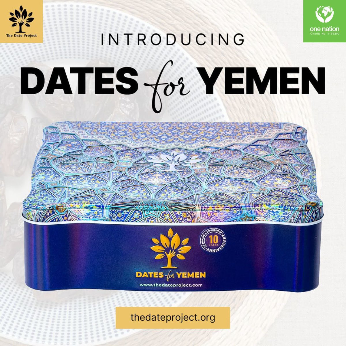 TheDatesProject's tweet image. #DatesForYemen

The purchase of each tin will provide milk for a baby in Yemen for a month 

Available to pre order now at thedateproject.org 

#ramadan @One_NationUK