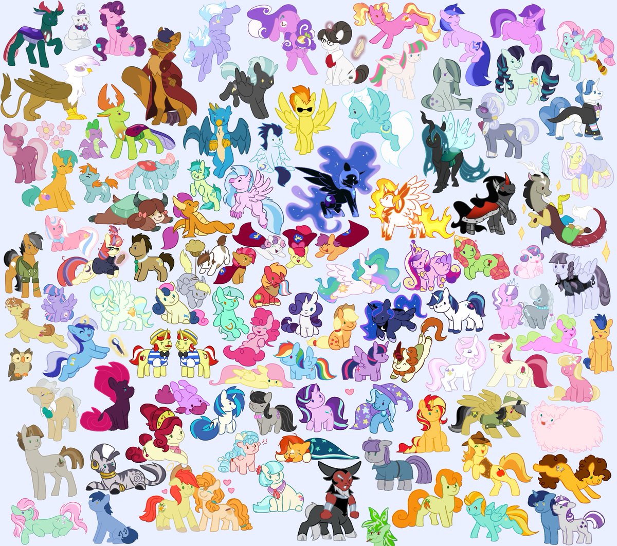 IT'S FINALLY DONE!! i fit as many characters into the pony pile as i could! can you spot your favorites? #MLP