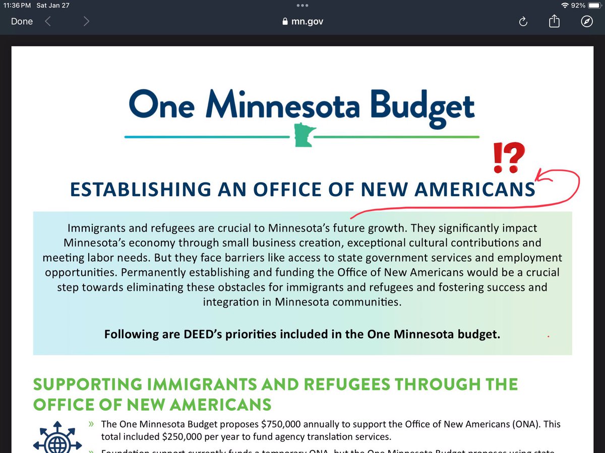 The “ONE” Minnesota Governor Tim Walz is creating a new office for “New Americans” (aka ILLEGAL IMMIGRANTS). “One” Minnesota but a separate office? While legal citizens struggle to get by, now we get to support people here illegally.