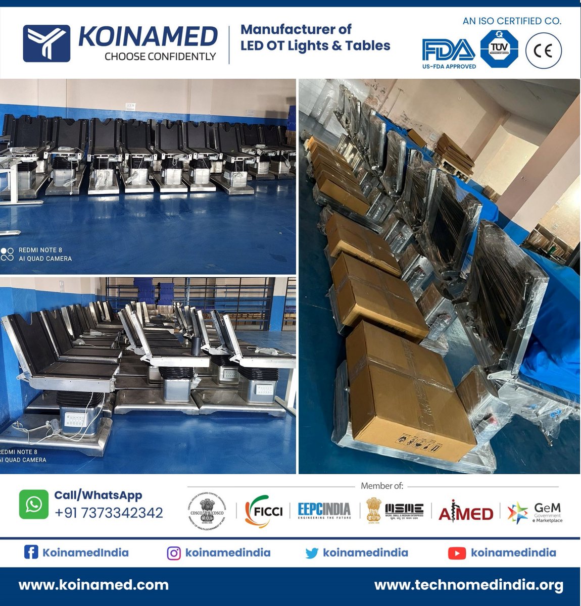 koinamedindia's tweet image. #OTsurgerytables at the #KoinamedIndia manufacturing unit at Bawana Industrial Area. Our #operatingtables are available in hydraulic, electric, electric plus manual, semi-electric, electro-hydraulic models in over 20 varieties for all types of surgical procedures.