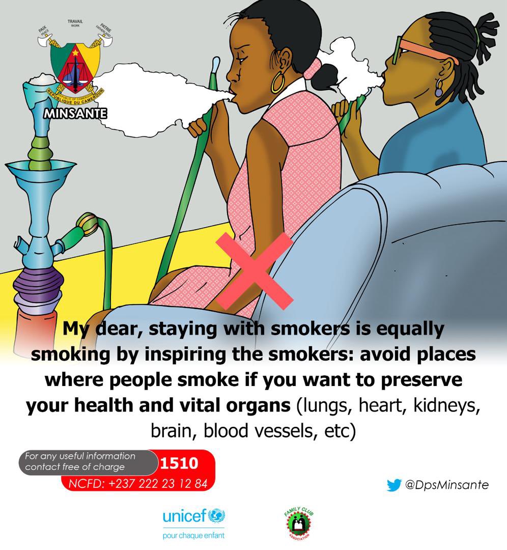 DrManaouda's tweet image. Je rappelle que la chicha est un produit dangereux et interdit dans les espaces publics au Cameroun.  Au vue de la recrudescence des maladies non transmissibles, mes équipes sillonneront les établissements de loisirs à l’effet de faire respecter la réglementation en la matière.