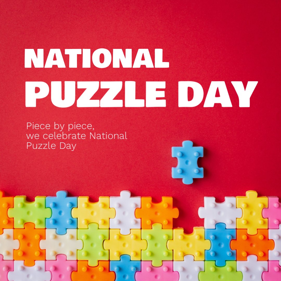 '🧩 Celebrate National Puzzle Day with me! 🎉 

Solving puzzles not only sharpens our minds but also brings joy and satisfaction. 
Let's spend the day challenging ourselves and solving our favorite brain teasers! 🧠💪 

#thePREMIEREgrp
#NationalPuzzleDay#BrainTeasers#PuzzleAddict