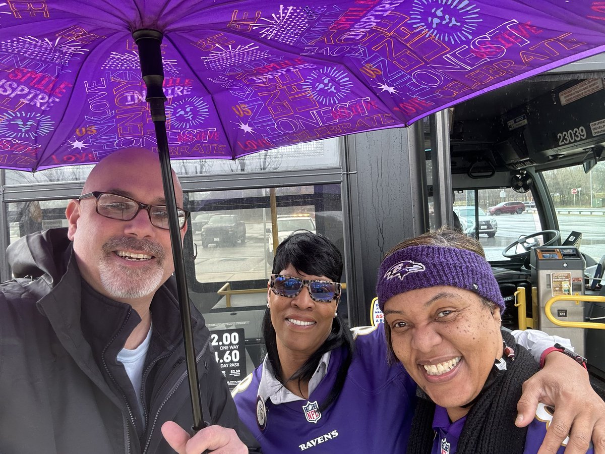 Our @mtamaryland operators are out and moving fans downtown. #RavensFlock #mdotcares #transit