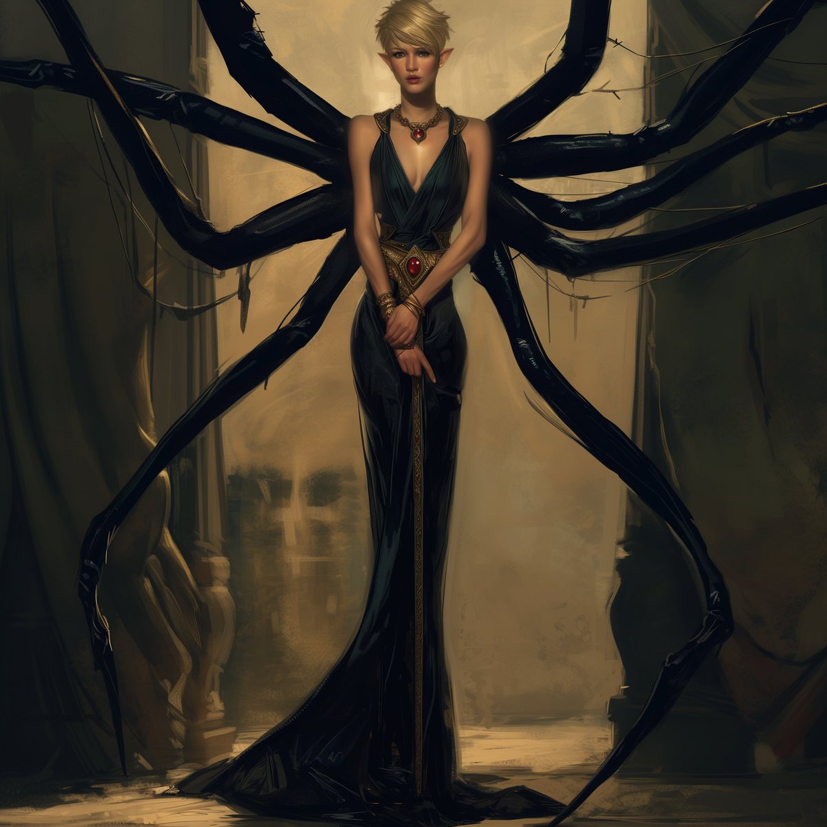 chrifive916's tweet photo. The Priestess of Lolth began to have doubts about her vows when the spider legs finally grew.
#AIArtCommuity #dnd5e #dndart #ttrpg #0dd https://t.co/1VbZRIr4Vo