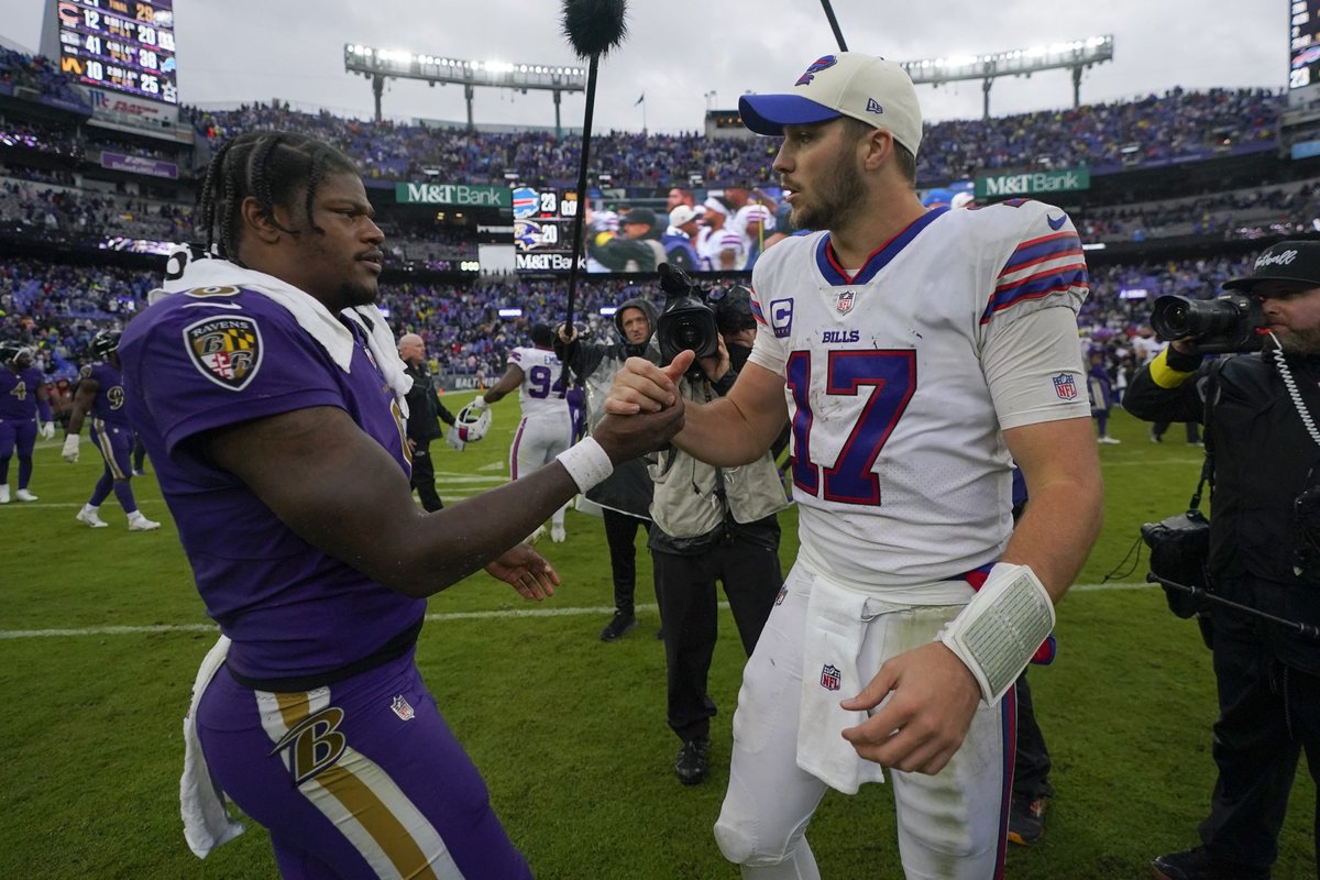 Cowboys_FanTalk's tweet photo. Josh Allen and Lamar Jackson entering years 7 y’all better hurry up yall 1 year aways from being called a washed up veteran that can never win it! At least that’s what I was told 😂 https://t.co/a0ogptRLxH