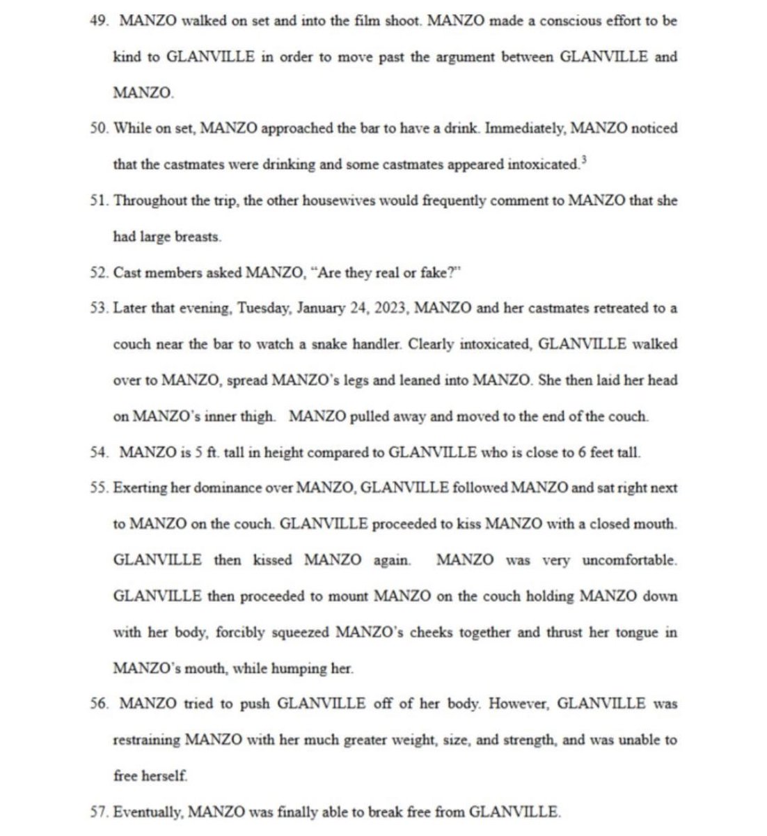 HousewivesHub's tweet image. Some disturbing detail from Caroline’s lawsuit against Bravo. Caroline outlines what Brandi did to her. (Credit: u/the_smart_girl via r/realhousewives Reddit). #RHUGT #RHOBH