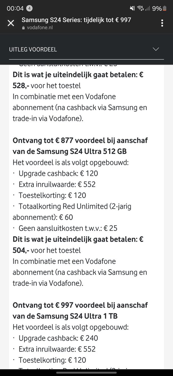 DaanD_98's tweet photo. @vodafoneNL jeetje wat ben ik teleurgesteld in jullie. Zo een goede service gehad bij verlenging met s24 ultra: unieke deal met inruilwaarde! En dan 2 dagen later horen dat er nog een veel betere deal is. Ik mag hopen dat jullie dit recht trekken. Voel me echt besodemieterd... https://t.co/3rtj8zw3sm
