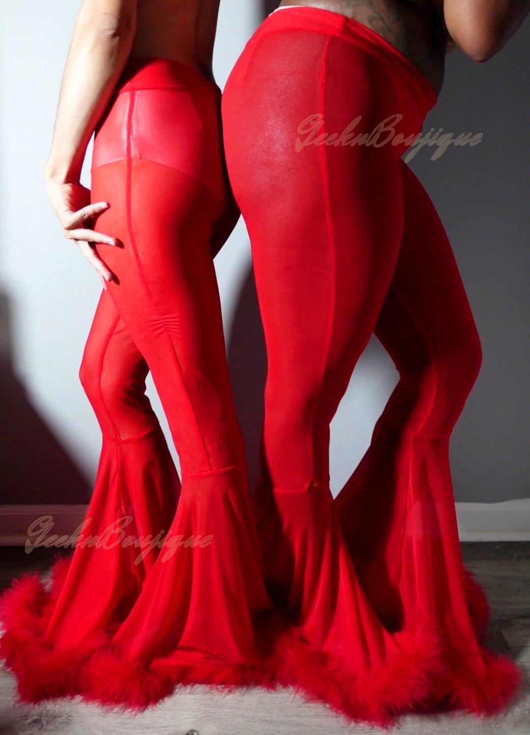 Red sheer deals leggings