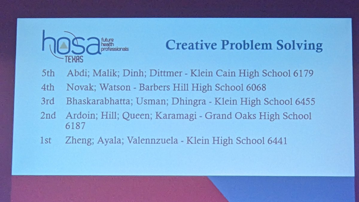 Klein Cain HOSA tweet media