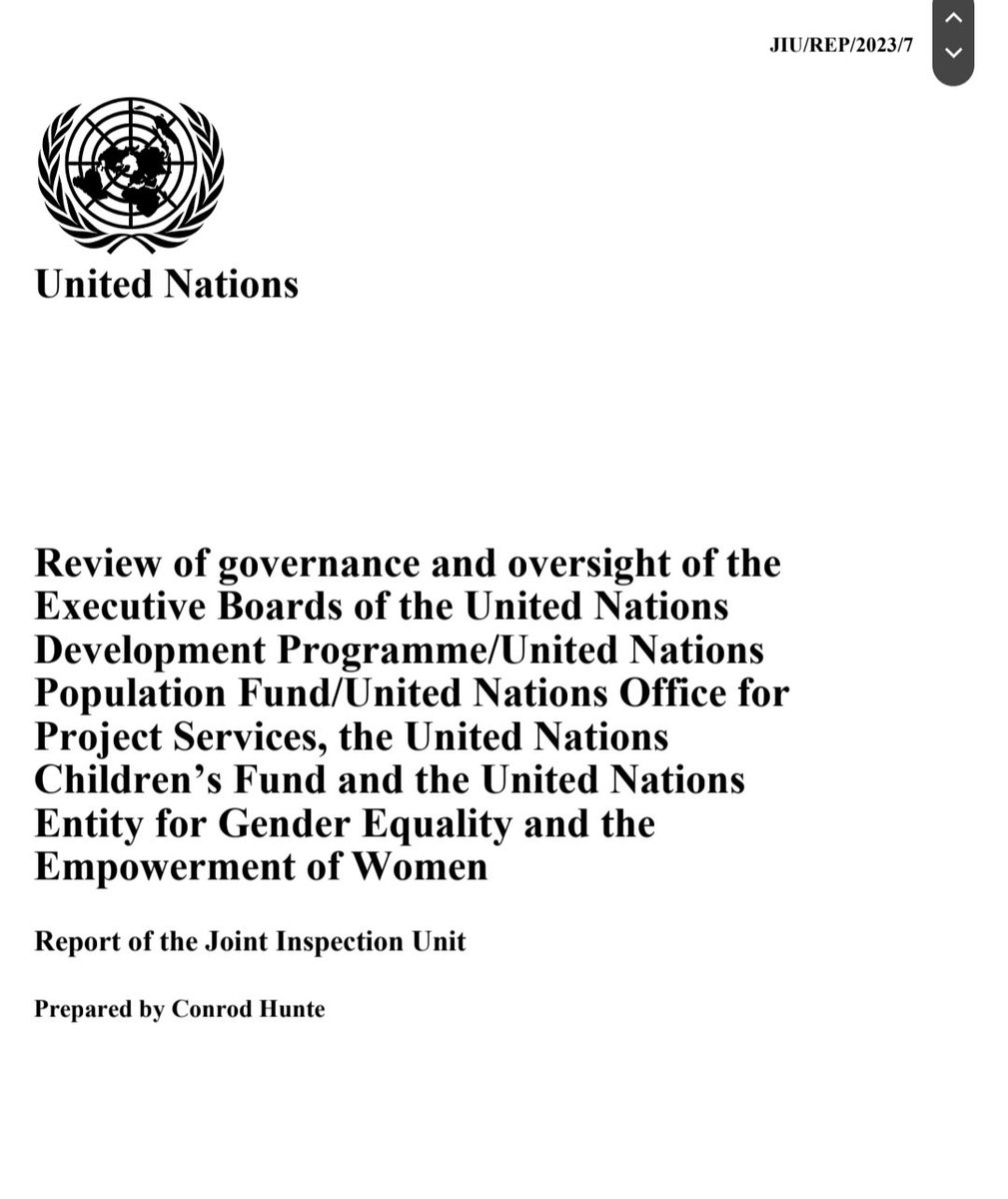 Martin Borgeaud (@tintinjo_) on Twitter photo Landmark assessment of the Executive Boards of <a href="/UNDP/">UN Development</a>, <a href="/UNFPA/">UNFPA</a>, <a href="/UNICEF/">UNICEF</a>, <a href="/UNOPS/">UNOPS</a> & <a href="/unwomenboard/">UN-Women Executive Board</a> by the #JIU.
21 recommendations for the Boards to properly perform their oversight functions.
Will 2024 be a milestone year for Board reform? #Sdg17
unjiu.org/sites/www.unji… Landmark assessment of the Executive Boards of <a href="/UNDP/">UN Development</a>, <a href="/UNFPA/">UNFPA</a>, <a href="/UNICEF/">UNICEF</a>, <a href="/UNOPS/">UNOPS</a> & <a href="/unwomenboard/">UN-Women Executive Board</a> by the #JIU.
21 recommendations for the Boards to properly perform their oversight functions.
Will 2024 be a milestone year for Board reform? #Sdg17
unjiu.org/sites/www.unji…
