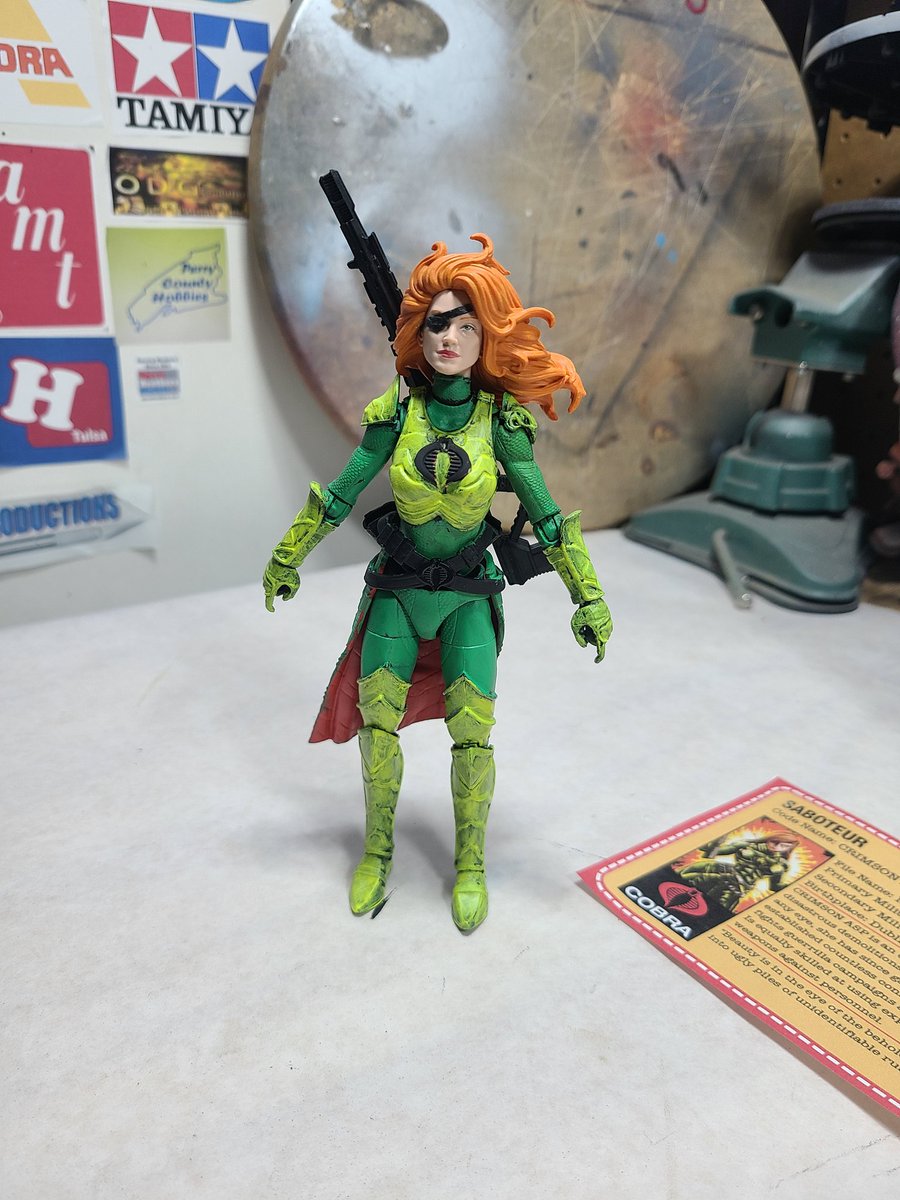 Custom 1/12 Crimson Asp, used a retro card Baroness marvel legends head.  #gijoeclassified #customfigure #actionfigures #cobra, image size:900x1200