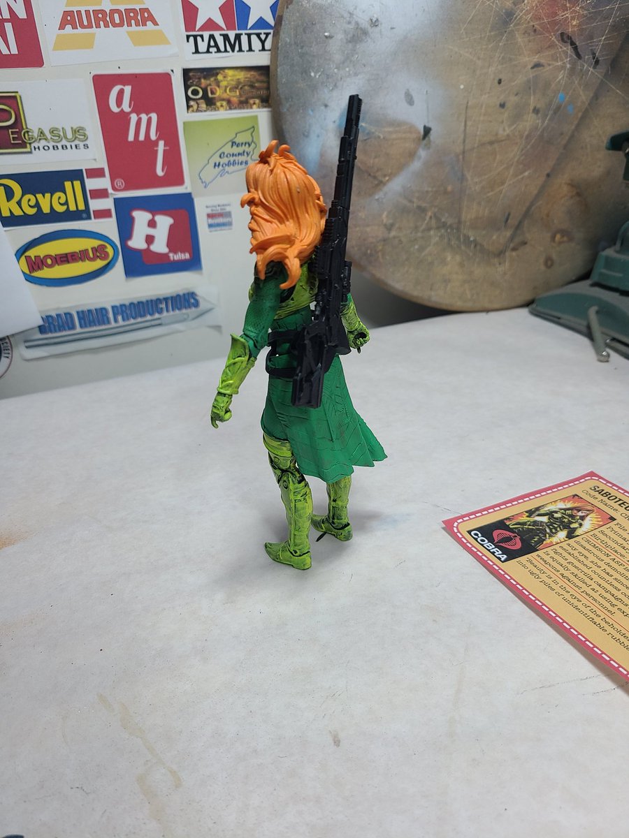 Custom 1/12 Crimson Asp, used a retro card Baroness marvel legends head.  #gijoeclassified #customfigure #actionfigures #cobra, image size:900x1200