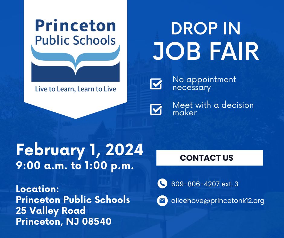 WE ARE HIRING! Visit us on February 1st from 9:00 a.m. - 1:00 p.m. for a Drop In Job Fair. We are currently seeking special education assistants. No appointment necessary.