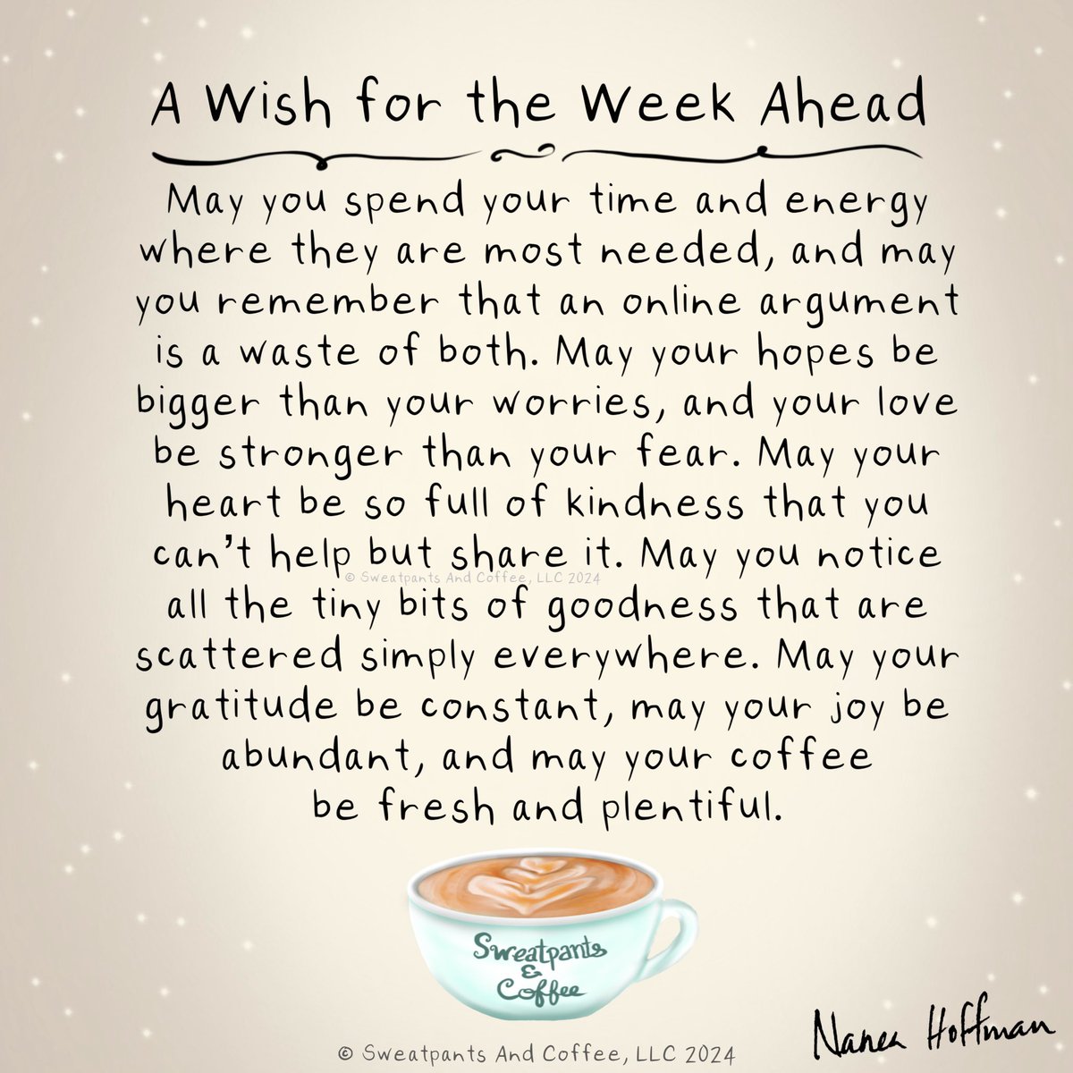 SweatpantsCafe's tweet photo. A wish for the week ahead 💙 ~ Nanea https://t.co/t5eOvzZWOY