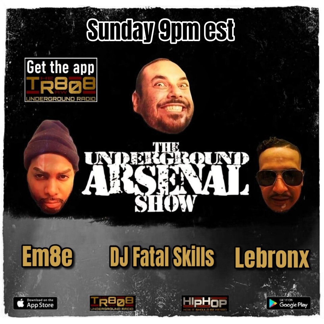 TheUAShowdotcom's tweet photo. The Underground Arsenal Show
Sunday 9pm est on @808_raw
Get The Raw 808 app or go to https://t.co/frwwdyNrOw #theraw808 #undergroundarsenal #realhiphop #undergroundhiphop @FatalSkills @REALLEBRONX @the_music_man76 #fatalskills #lebronx #em8e https://t.co/La7CkzepKG