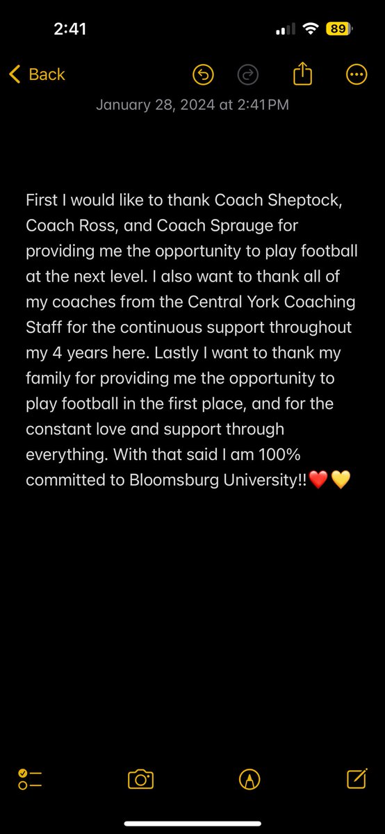 Committed!!❤️💛 <a href="/SheptockFrank/">Frank Sheptock</a> <a href="/MarkRoss2021/">Mark Ross</a> @csprague71 <a href="/BloomUFootball/">Bloomsburg Football</a> <a href="/centralyorkFB/">Central York Football</a>
