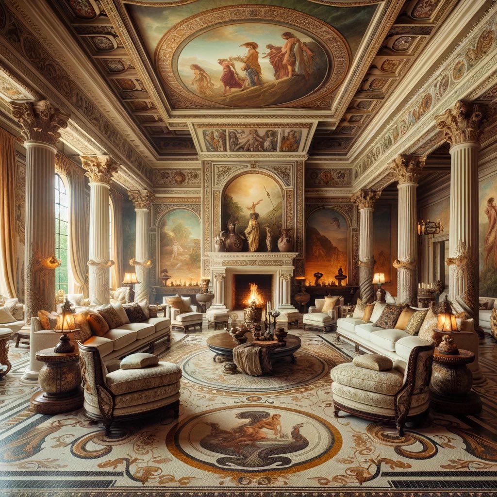 Ancient Rome living room #interiordesign #render